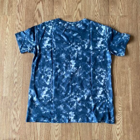 2 Piece Tie Dye Short Sleeve Long Pants Lounge Set Blue Gray Large - Picture 3 of 12